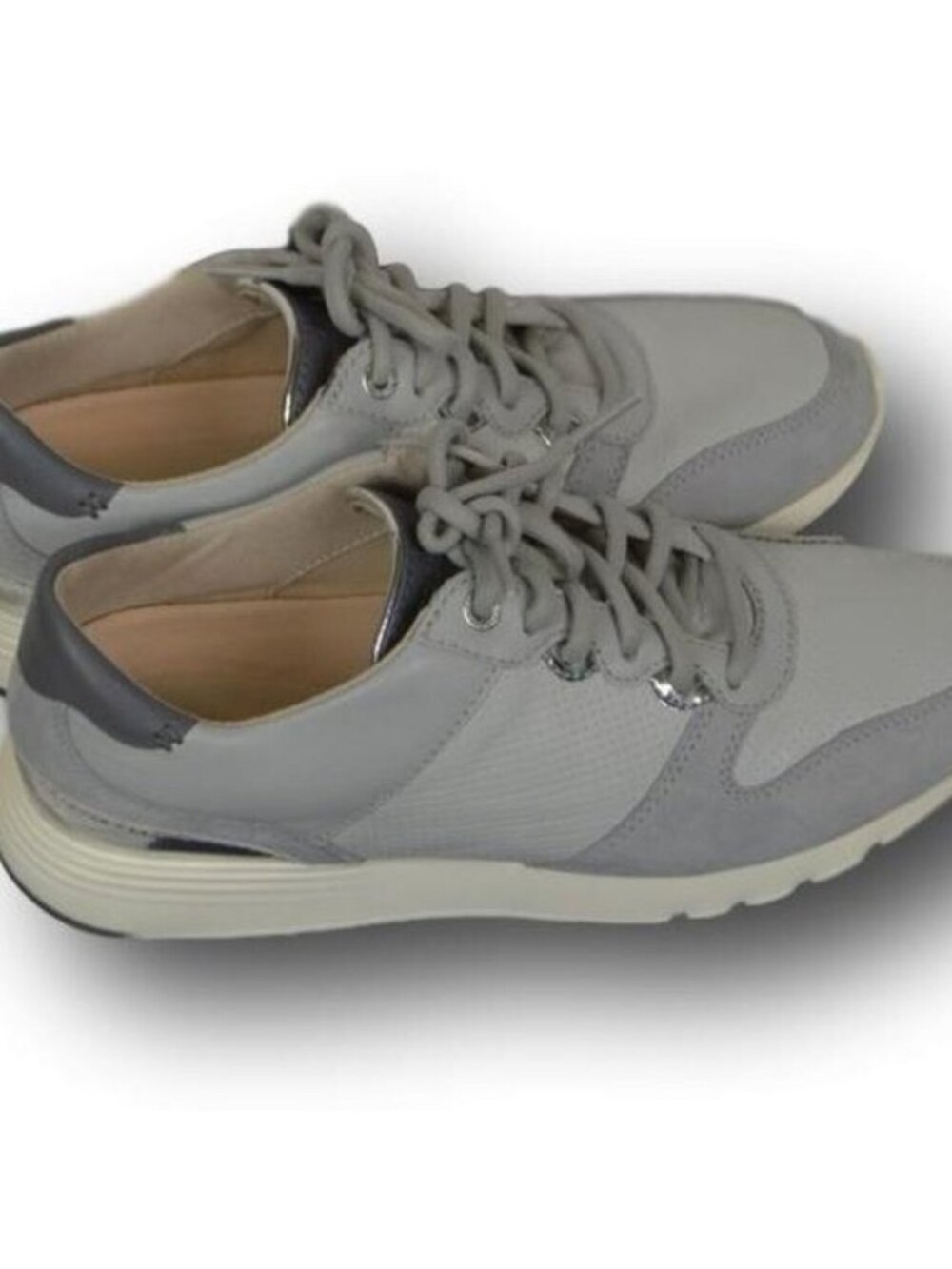 Womens Cole Haan Gray + Silver Accents Grand Crosscourt Sneakers / Shoes 8 NIB - Picture 6 of 6